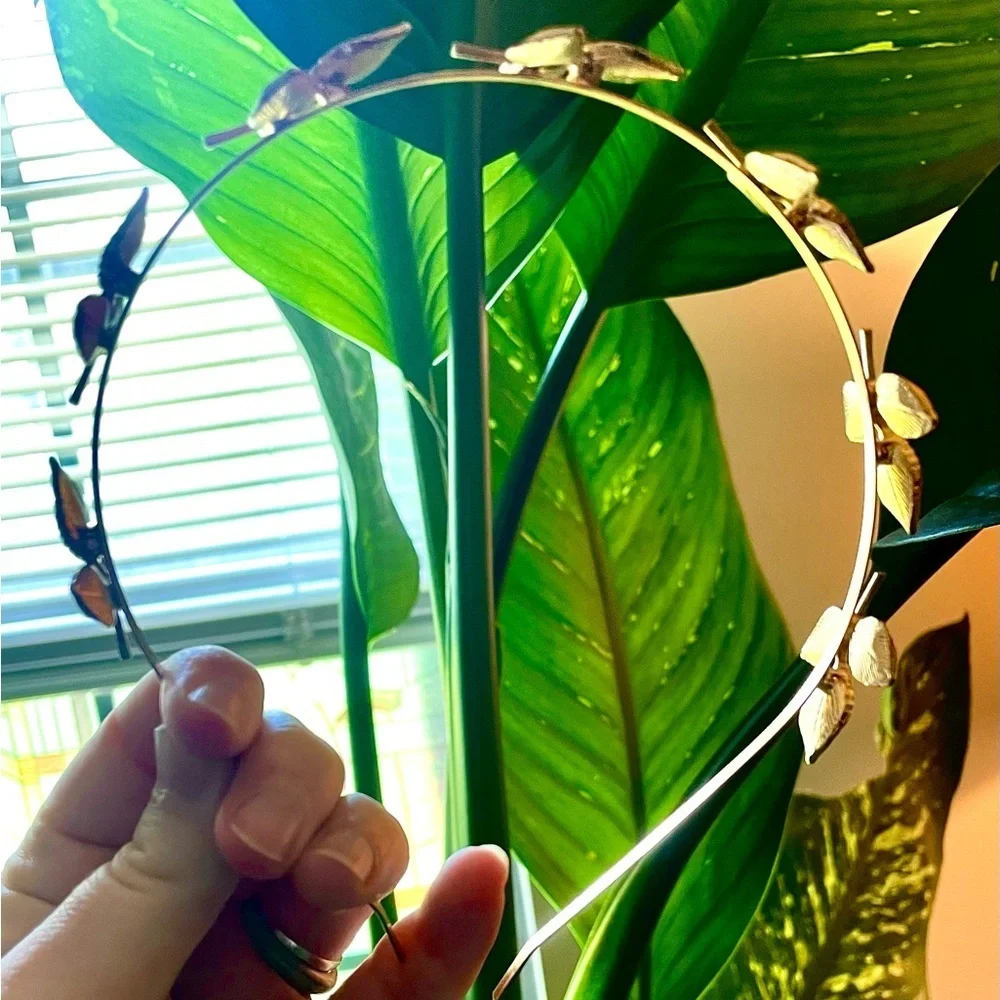 NWOT Gold Laurel Leaf Headband Crown Grecian Goddess Festival Bridal Boho Tiara - Picture 3 of 9
